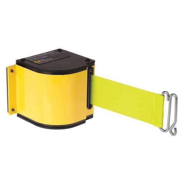 Lavi Industries Warehouse Quick Mount Retractable Belt Barrier, Yellow, 18 ft Length, No Legend, Powder Coated - 50-3016M/YL/18/FY