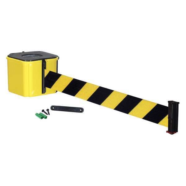 Retracta-Belt Wall Barrier, 25ft Black/Yellow Belt - WM412YW25-BYD-RE