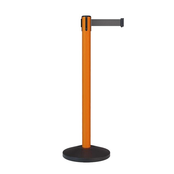 Montour Line Stanchion Belt Barrier Orange Post 7.5ftDark Gray Belt - ES400-OR-DGY-75