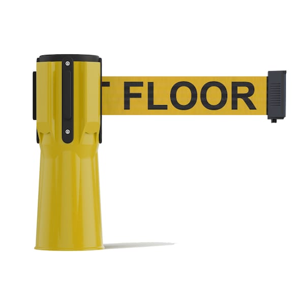 Montour Line Retractable Belt Barrier Cone Mount Yellow Case 11ft. Y.Wet.Belt - CP100-YW-CAWETYB-110