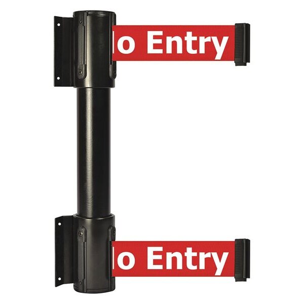 Tensabarrier Belt Barrier, Black, 13 ft Length, 16 1/2 in Post Height, No Entry - 896T2-33-MAX-RBX-C