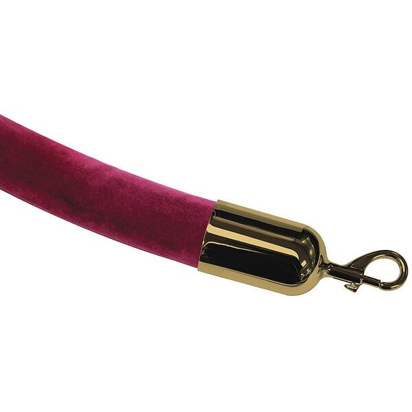 Tensabarrier Barrier Rope, Velour, 6 ft L - ROPE-VELR-43-06/0-2-SNAP-2P