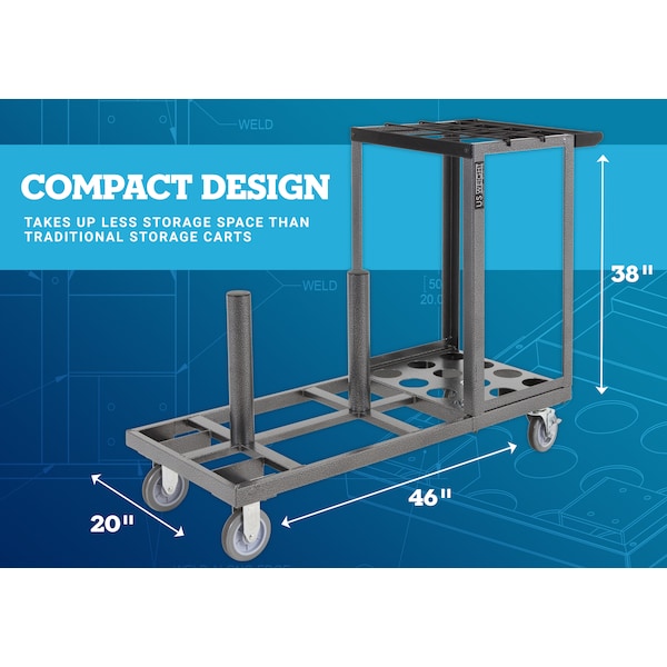 Us Weight Statesman Stanchion Cart Kit, Silver Premium Steel - U2509SLVR12