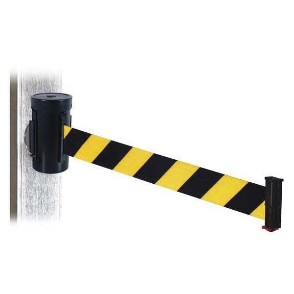 Retracta-Belt Belt Barrier, Black, Magnet, Black/Ylw Belt - WH700SB-BYD-MM