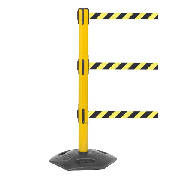 Queue Solutions WeatherMaster Triple 250, Yellow, 11' Ylw/Blk BEWARE OPEN PIT Belt - WMRTRIPLE250Y-YBBOP110