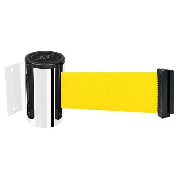 Tensabarrier Belt Barrier, Chrome, Belt Color Yellow - 896-STD-1P-MAX-NO-Y5X-C