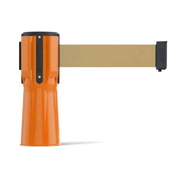 Montour Line Retractable Belt Barrier Cone Mount Orange Case 9ft. Lt BrwnBelt - CP100-OR-LBN-90