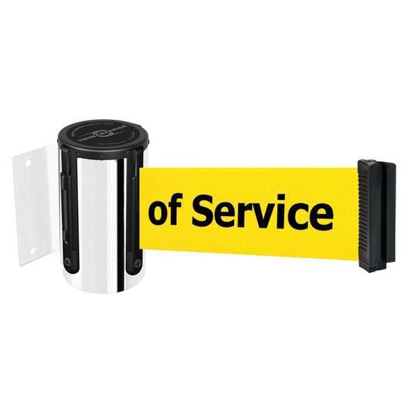 Tensabarrier Belt Barrier, Chrome, Belt Yellow - 896-STD-1P-STD-NO-YEX-C