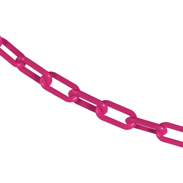 Mr. Chain 1.5" x 25' Safety Pink Plastic Safety Chain - 30025-25