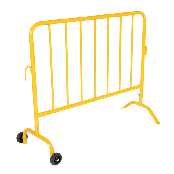 Vestil YELLOW BARRIER 48" W/FEET (1)CURVED (1) WHEELED - PRAIL-48-Y-W