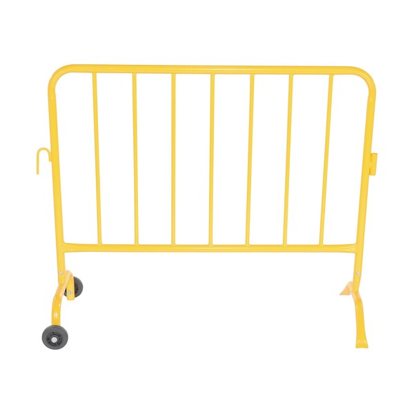 Vestil YELLOW BARRIER 48" W/FEET (1)CURVED (1) WHEELED - PRAIL-48-Y-W