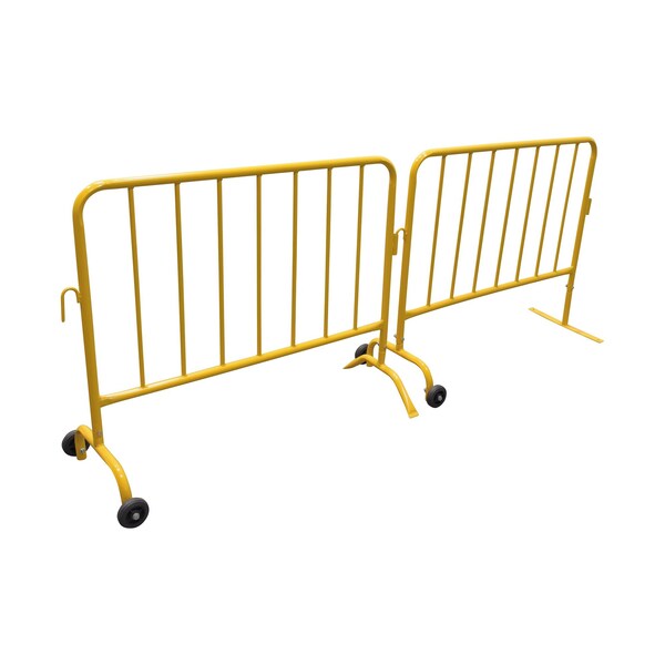 Vestil YELLOW BARRIER 48" W/FEET (1)CURVED (1) WHEELED - PRAIL-48-Y-W
