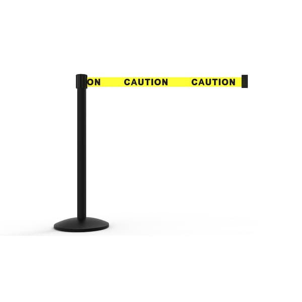 Banner Stakes Retractable Belt Barrier, Yellow, 7 ft Length, Black - AL6101B
