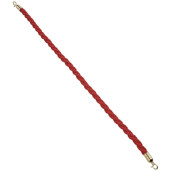 Global Industrial Vinyl Braided Rope 59 With Ends For Portable Gold Post, Red - 269386RD