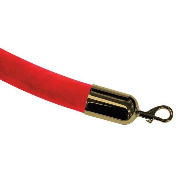Lawrence Metal Barrier Rope, Velour, 6 ft L - ROPE-VELR-22-06/0-2-SNAP-2P