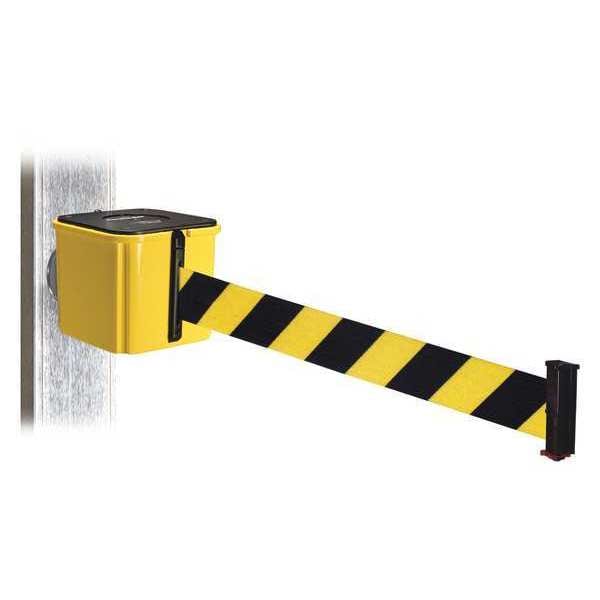 Retracta-Belt Belt Barrier, Ylw, Black/Ylw Belt, 20 ft. L - WH412YW20-BYD-MM