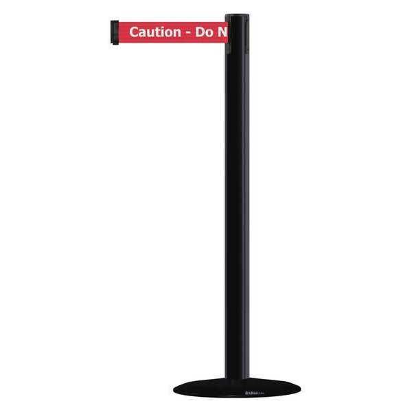 Tensabarrier Barrier Post with Belt, Black, 13 ft Length, 38 in Post Height, Caution Do Not Enter, Black - MARINEPOST-33-MAX-NO-RGX-C