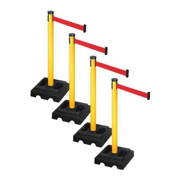 Retracta-Belt Barrier Systems, 10 ft Length, 40 in Post Height, No Legend - PSBA302PYW-RD