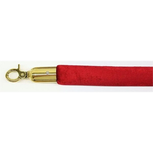 Vic Crowd Control 72 in. Velour Rope with Gold Closable Hook - Burgundy - 1658