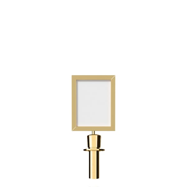 Montour Line Post&Rope Stanchion SignFrame 8.5x11V PolBrassPLS ENTERHERE - HDSF-8511-V-PB-PR-PLSENTER