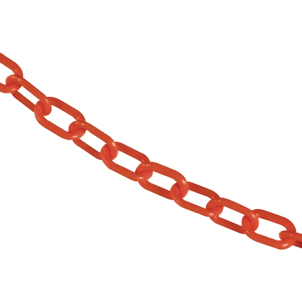 Mr. Chain 1" x 500' Traffic Orange Plastic Safety Chain - 10013-500