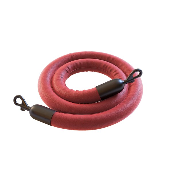Montour Line Naugahyde Rope Red With Black Snap Ends 10ft.Cotton Core - PNR150-100-RD-SE-BK