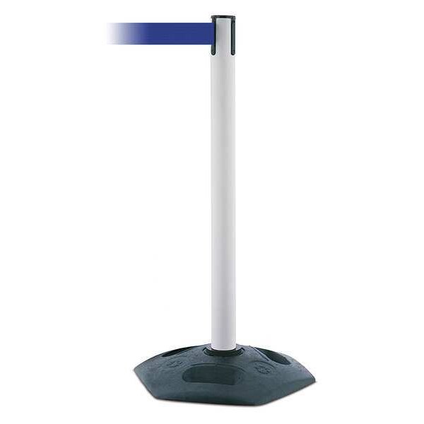 Tensabarrier Barrier Post with Belt, Black, 13 ft Length, 38 in Post Height, No Legend - 886-32-MAX-NO-L5X-C