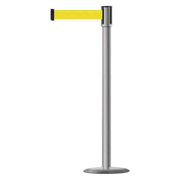 Tensabarrier Barrier Post with Belt, Black, 13 ft Length, 38 in Post Height, No Legend, Universal - 890U-3P-3P-3P-MAX-NO-Y5X-C