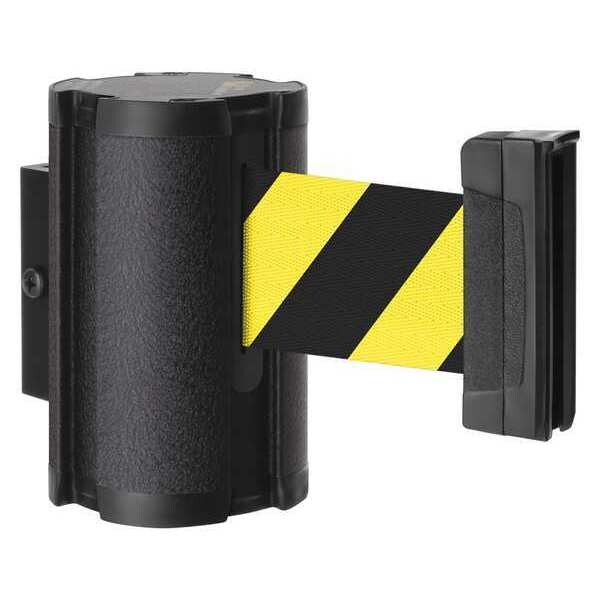Lavi Industries Retractable Belt Barrier, Black, 10 ft Length, Wrinkle - 50-3010WB/SF