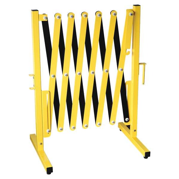 Zoro Select Portable Barricade, Black/Yellow, No Legend, Powder Coated - 22NY09