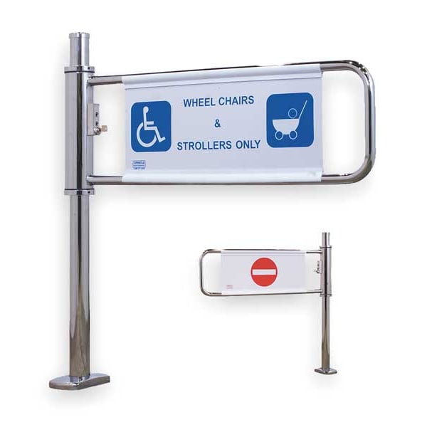 Turnstile Entrance Right Hand Gate, Lockable, Mirror, 2-Way - 2032-M-EN