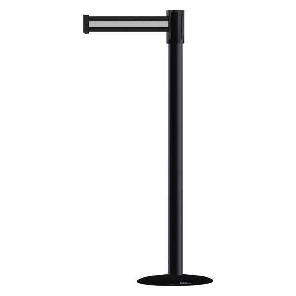 Tensabarrier Barrier Post with Belt, Black, 13 ft Length, 38 in Post Height, No Legend, Basics - 890B-33-33-33-MAX-NO-S3X-C