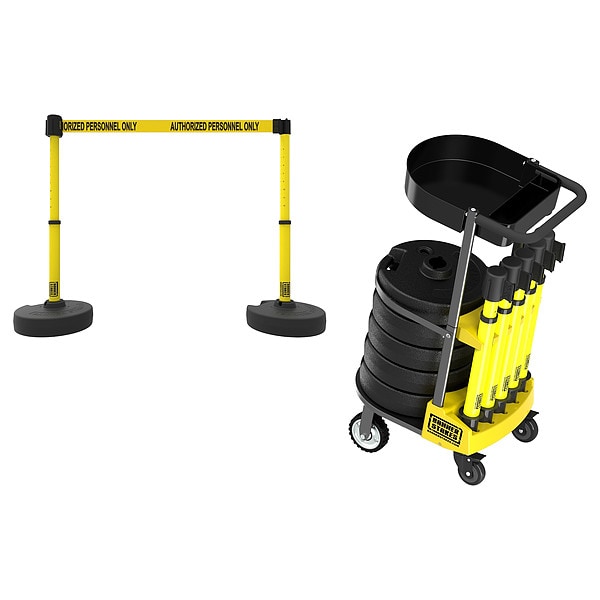 Banner Stakes Belt Barrier System, 15 ft Length, 22 in to 42 in Post Height, Restricted Area - PL4010T