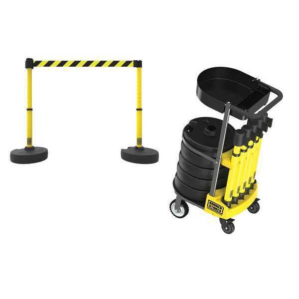 Banner Stakes Belt Barrier System, 15 ft Length, 22 in to 42 in Post Height, No Legend - PL4008T