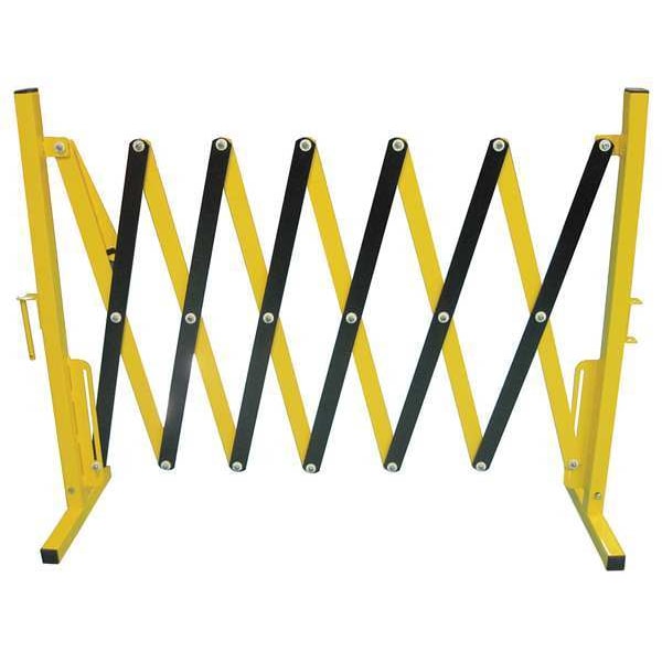 Zoro Select Collapsible Barricade, Black/Yellow, No Legend, Powder Coated - 22NY03