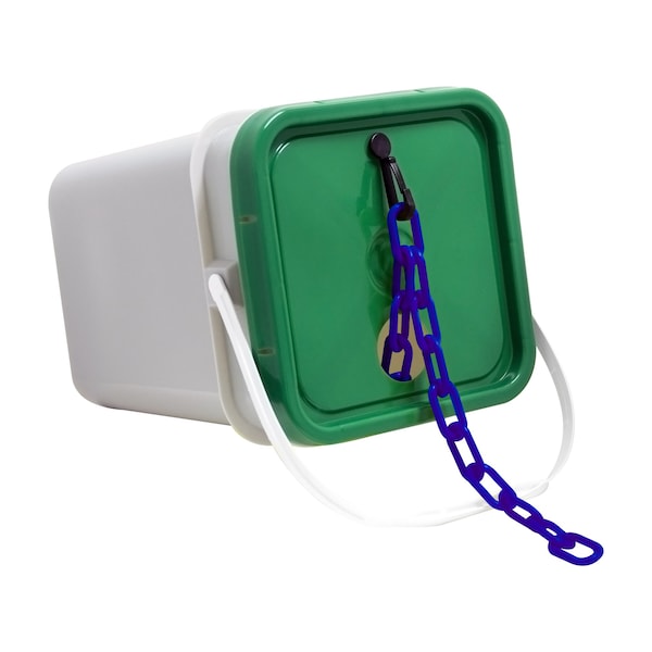 Mr. Chain 2" x 160' Traffic Blue Plastic Safety Chain - Pail - 50026-P