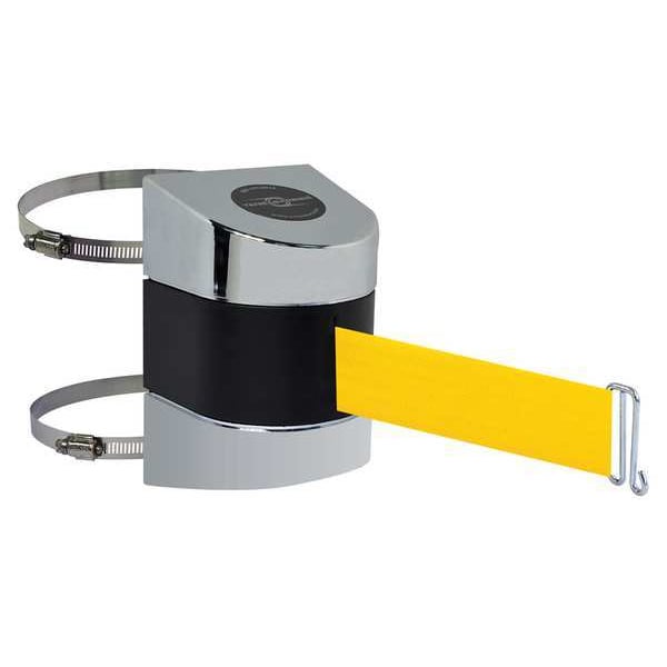 Tensabarrier Belt Barrier, Chrome, Belt Color Yellow - 897-15-C-1P-NO-Y5X-A