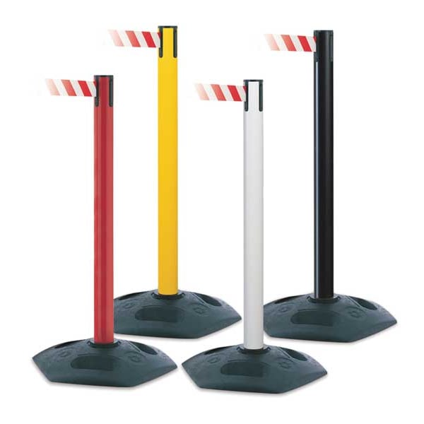 Tensabarrier Barrier Post with Belt, 7 1/2 ft Length, 38 in Post Height, No Legend - 886-35-STD-NO-L5X-C