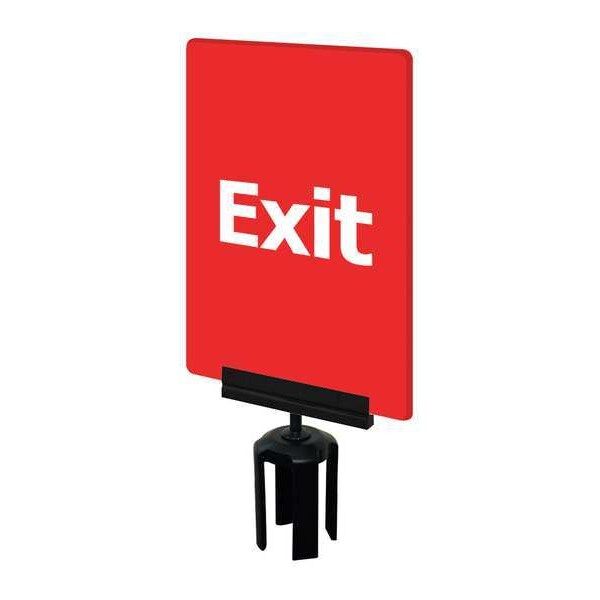 Tensabarrier Acrylic Sign, Red, Exit (Front), Exit Please Do Not Enter (Back) - S03-P-21-7X11-V-HDSB-1701-33