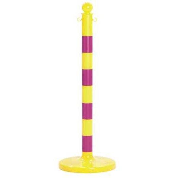 Zoro Select 2.5" Diameter Striped Stanchion - Yellow/Magenta, 6 pk - 96430-6
