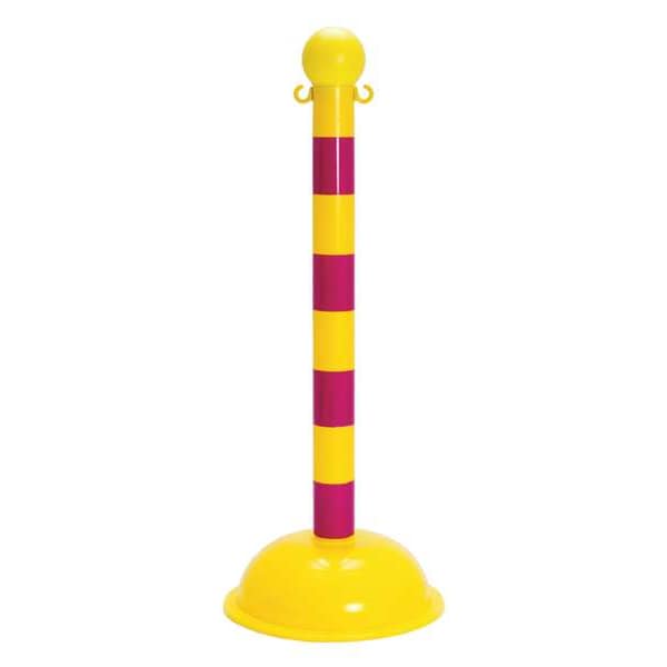 Zoro Select 2.5" Diameter Striped Stanchion - Yellow/Magenta, 6 pk - 96430-6