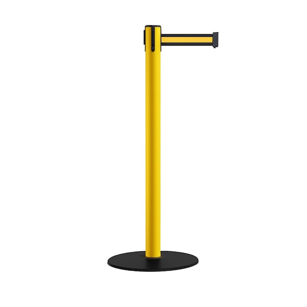 Montour Line Stanchion Belt Barrier Yellow Post Low Base 13ft. Black/Ye HL Belt - S400-YW-BYH-130
