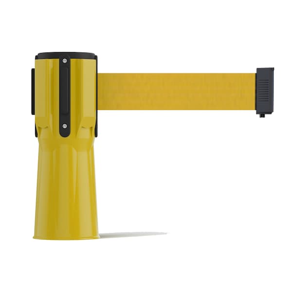 Montour Line Retractable Belt Barrier Cone Mount Yellow Case 11ft. Yellow Belt - CP100-YW-YW-110