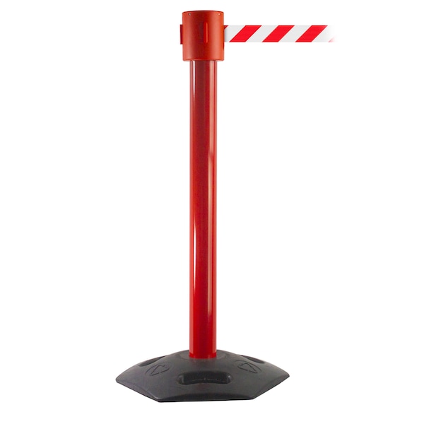 Queue Solutions WeatherMaster 335, Red, 35' Red/White AUTHORIZED ACCESS ONLY Belt - WMR335R-RWA350
