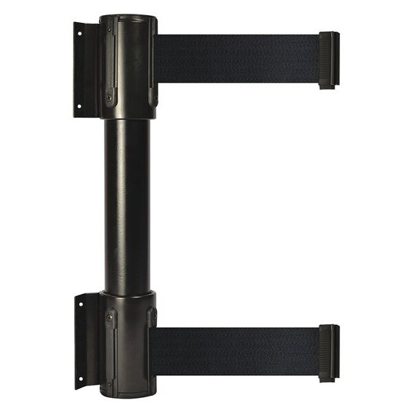 Tensabarrier Belt Barrier, Black, 7 1/2 ft Length, 16 1/2 in Post Height, No Legend - 896T2-33-STD-B9X-C