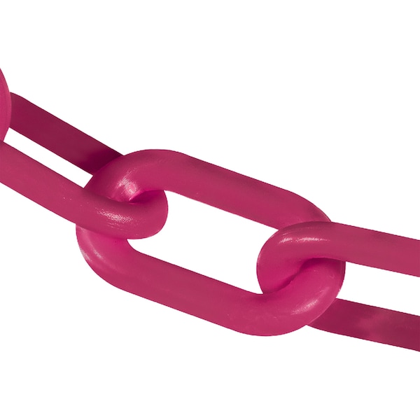 Mr. Chain 4" x 100' Safety Pink Plastic Safety Chain - 40025-100