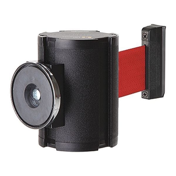 Lavi Industries Retractable Belt Barrier, Black, 15 ft Length, No Legend, Textured - 50-41300MG/WB/RD