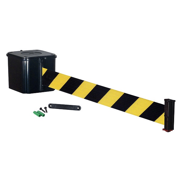 Retracta-Belt Wall Barrier, 25ft Black/Yellow Belt - WM412SB25-BYD-RE