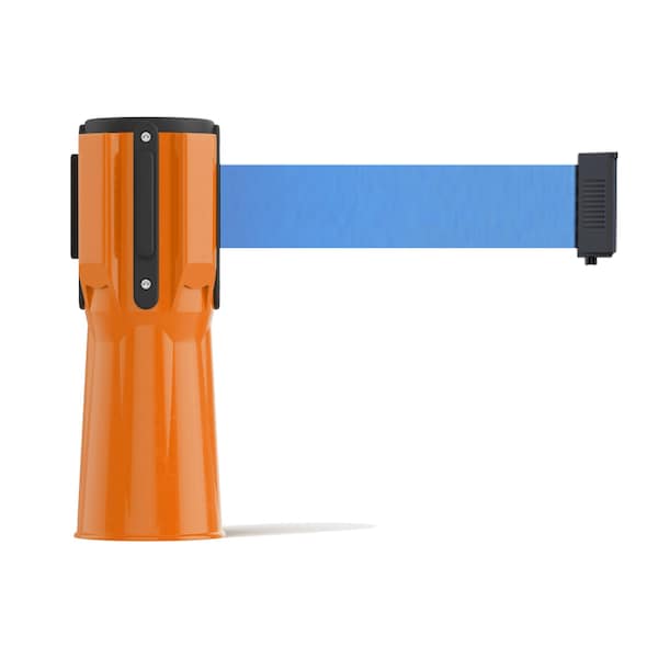 Montour Line Retractable Belt Barrier Cone Mount Orange Case 11ft. Lt Blu Belt - CP100-OR-LBL-110