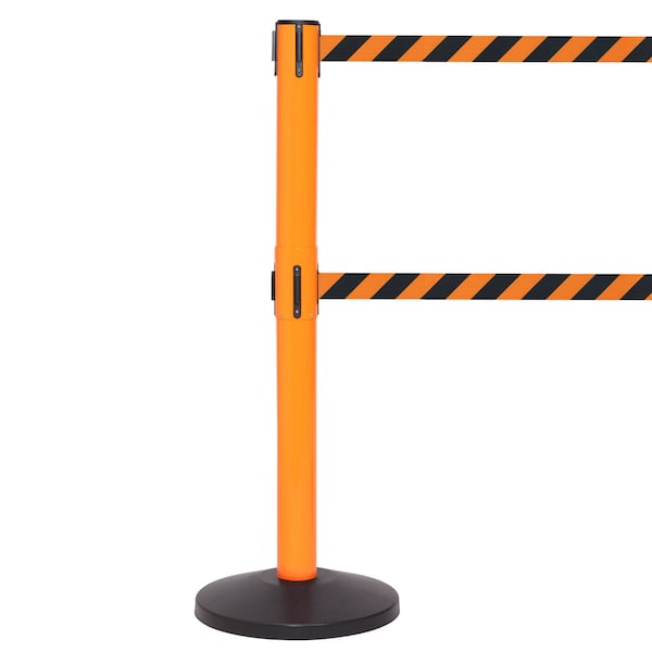 Queue Solutions SafetyPro 300, Orange, 16' Yellow/Magenta Belt - SPROTWIN300O-YM160